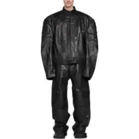 Μπουφάν μοτοσικλετιστή Oversized «Μαύρο» 744983TOS141000