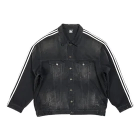 Μπουφάν Oversized Τζιν Balenciaga x adidas «Μαύρο» 724775TNW541129