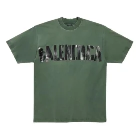 Νέο T-shirt τύπου Tape Type με μεσαία εφαρμογή «Σκούρο πράσινο» 739784TQVQ83004