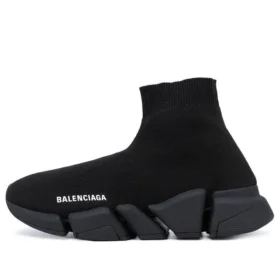 Πάνινα Sneakers Speed 2.0 “Μαύρο γυαλιστερό πλεκτό με μαύρη σόλα” 636833W2AF31000