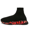 Πάνινα Sneakers Speed 2.0 «Μαύρο πλεκτό με κόκκινο γκράφιτι και μαύρη σόλα» 645334W2DBY1016