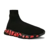 Πάνινα Sneakers Speed 2.0 «Μαύρο πλεκτό με κόκκινο γκράφιτι και μαύρη σόλα» 645334W2DBY1016