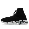 Πάνινα Sneakers Speed 2.0 με κορδόνια «Μαύρο ανακυκλωμένο πλεκτό και λευκή σόλα» 617258W2DD41091