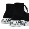 Πάνινα Sneakers Speed 2.0 με κορδόνια «Μαύρο ανακυκλωμένο πλεκτό και λευκή σόλα» 617258W2DD41091