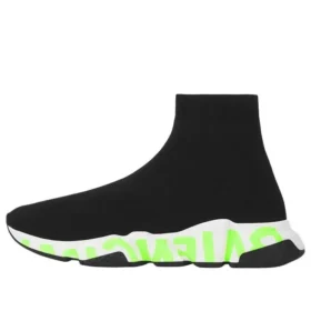 Πάνινα Sneakers Speed Graffiti «Μαύρο πλεκτό με φωσφοριζέ πράσινη σόλα με γκράφιτι» 605972W05GY1935
