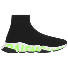 Πάνινα Sneakers Speed Graffiti «Μαύρο πλεκτό με φωσφοριζέ πράσινη σόλα με γκράφιτι» 605972W05GY1935