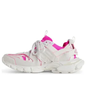 Πάνινα Sneakers τύπου Track Sock «Λευκό και Νεον Ροζ Πλεκτό και Νάιλον» 736328W3SKC9055