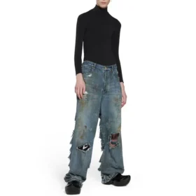 Παντελόνι Baggy με έντονη φθορά “Light Blue” 745248TNW014012