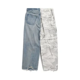 Παντελόνι Baggy με υβριδικό καμουφλάζ σε αποχρώσεις του γκρι «Light Blue» 786645TQW556379