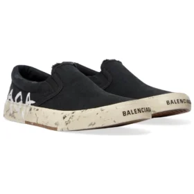 Παπούτσια Paris χαμηλού προφίλ χωρίς κορδόνια “Washed Black Cotton” 710297W3RR51099