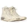 Paris High Top Sneakers “Λευκό φθαρμένο βαμβάκι και λευκό καουτσούκ με γκράφιτι” 688752W3RR49010