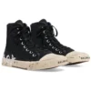 Paris High Top Sneakers “Μαύρο φθαρμένο βαμβάκι και λευκό καουτσούκ με γκράφιτι” 688752W3RR41099