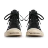 Paris High Top Sneakers “Μαύρο φθαρμένο βαμβάκι και λευκό καουτσούκ με γκράφιτι” 688752W3RR41099