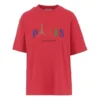 Paris Love Κανονικό T-Shirt με εκτύπωση, κοντό μανίκι, κόκκινο 594599TGV435640
