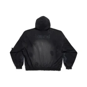 Paris Moon Φούτερ με κουκούλα χωρίς τσέπες Oversized “Black Faded” 744462TOVE31055