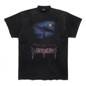 Paris Moon Oversized T-shirt “Black Faded” 739028TOVE41055