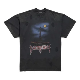 Paris Moon T-shirt με διπλό μπροστινό τμήμα, Oversized “Μαύρο” 791615TQVY22020