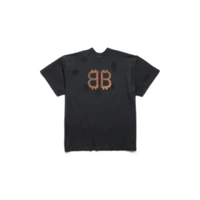 Paris Moon T-shirt με διπλό μπροστινό τμήμα, Oversized “Μαύρο” 791615TQVY22020