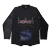 Paris Moon Upside Down Μακρυμάνικο T-Shirt Oversized «Black Faded» 698155TOVT31055