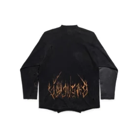 Paris Moon Upside Down Μακρυμάνικο T-Shirt Oversized «Black Faded» 698155TOVT31055
