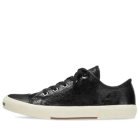 Paris Sneakers χαμηλού προφίλ «Μαύρο φθαρμένο βαμβάκι και λευκό καουτσούκ» 688754W3RCB1090
