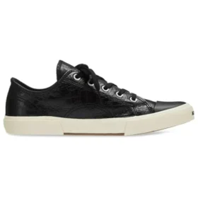 Paris Sneakers χαμηλού προφίλ «Μαύρο φθαρμένο βαμβάκι και λευκό καουτσούκ» 688754W3RCB1090