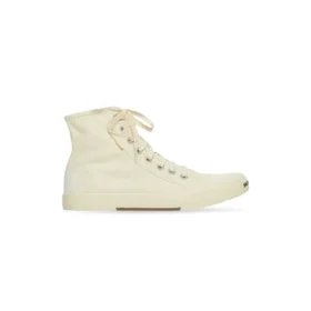 Paris Sneakers υψηλού στυλ “Λευκό φθαρμένο βαμβάκι και λευκό καουτσούκ” 688756W3RC49090