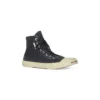 Paris Sneakers υψηλού στυλ “Μαύρο φθαρμένο βαμβάκι και λευκό καουτσούκ” 688752W3RC11090