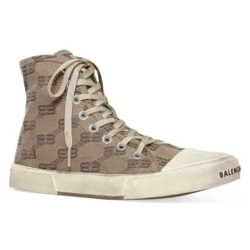 Paris Sneakers υψηλού στυλ “Tan BB Monogram Cotton and White Rubber” 688756W3RQ12298