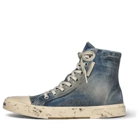Παριζιάνικα Sneakers υψηλού στυλ «Blue Destroyed Τζιν and Rubber» 688752W3RCL4090