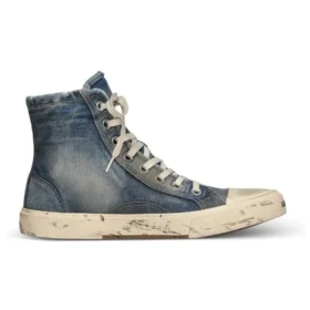 Παριζιάνικα Sneakers υψηλού στυλ «Blue Destroyed Τζιν and Rubber» 688752W3RCL4090