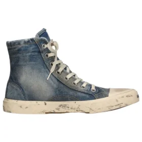 Παριζιάνικα Sneakers υψηλού στυλ “Blue Destroyed Τζιν and Rubber” 688756W3RCL4090