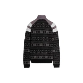 Πλεκτό πουλόβερ Sporty B Half Zip Track Mix Jacquard “Μαύρο-Γκρι” 675289T16171240