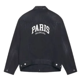 Πόλεις Παρίσι Oversized τζιν μπουφάν “Washed Black White” 690198TBP479034