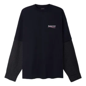 Political Campaign T-shirt with layers, oversized «Black» 698631TKVJ19070