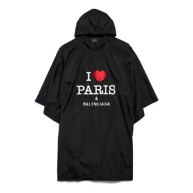Πόντσο «Black» της Balenciaga με το σλόγκαν «I Love Paris» 812055TRO591000