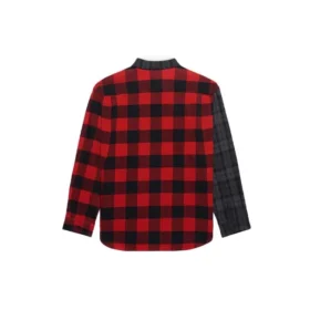 Πουκάμισο από φλάνελ με καρό μοτίβο σε στυλ patchwork “Red Black” 647364TJM136167