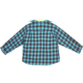 Πουκάμισο και T-shirt με καρό μοτίβο Trompe L’oeil «Μπλε-Νεόν Κίτρινο» 699371TMM116305