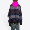 Πουλόβερ από μείγμα μαλλιού με σχέδιο Fair Isle και φθαρμένη εμφάνιση “Blue” 662518T16028088