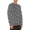 Πουλόβερ Balenciaga Paris Intarsia με μοτίβο σε όλη την επιφάνεια «Μαύρο-Λευκό» 599826T31701070