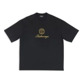 Qixi Crest T-shirt με μέτρια εφαρμογή “Μαύρο” 612966TMVL41075