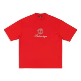 Qixi Crest T-shirt με μέτρια εφαρμογή “Red” 612966TMVL46971