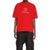 Qixi Crest T-shirt με μέτρια εφαρμογή “Red” 612966TMVL46971