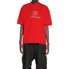 Qixi Crest T-shirt με μέτρια εφαρμογή “Red” 612966TMVL46971