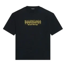 Retail Therapy T-shirt, μέτρια εφαρμογή, «Μαύρο-Κίτρινο» 612966TLVB11361