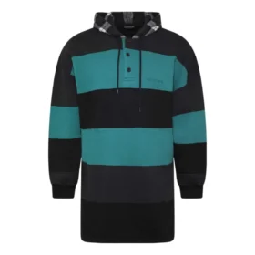 Ριγέ φούτερ με κουκούλα oversized “Green Black” 556137TDV325567