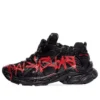 Runner Graffiti Sneakers “Μαύρο και κόκκινο πλέγμα και νάιλον” 677403W3RBQ1060