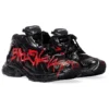 Runner Graffiti Sneakers “Μαύρο και κόκκινο πλέγμα και νάιλον” 677403W3RBQ1060
