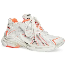 Runner Sneakers “Λευκό Φλουο Πορτοκαλί Πλέγμα και Νάιλον” 677402W3RBM9770