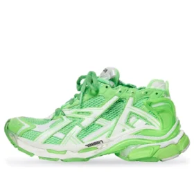 Runner Sneakers “Λευκό Φλουο Πράσινο Πλέγμα και Νάιλον” 677403W3RBM3590
